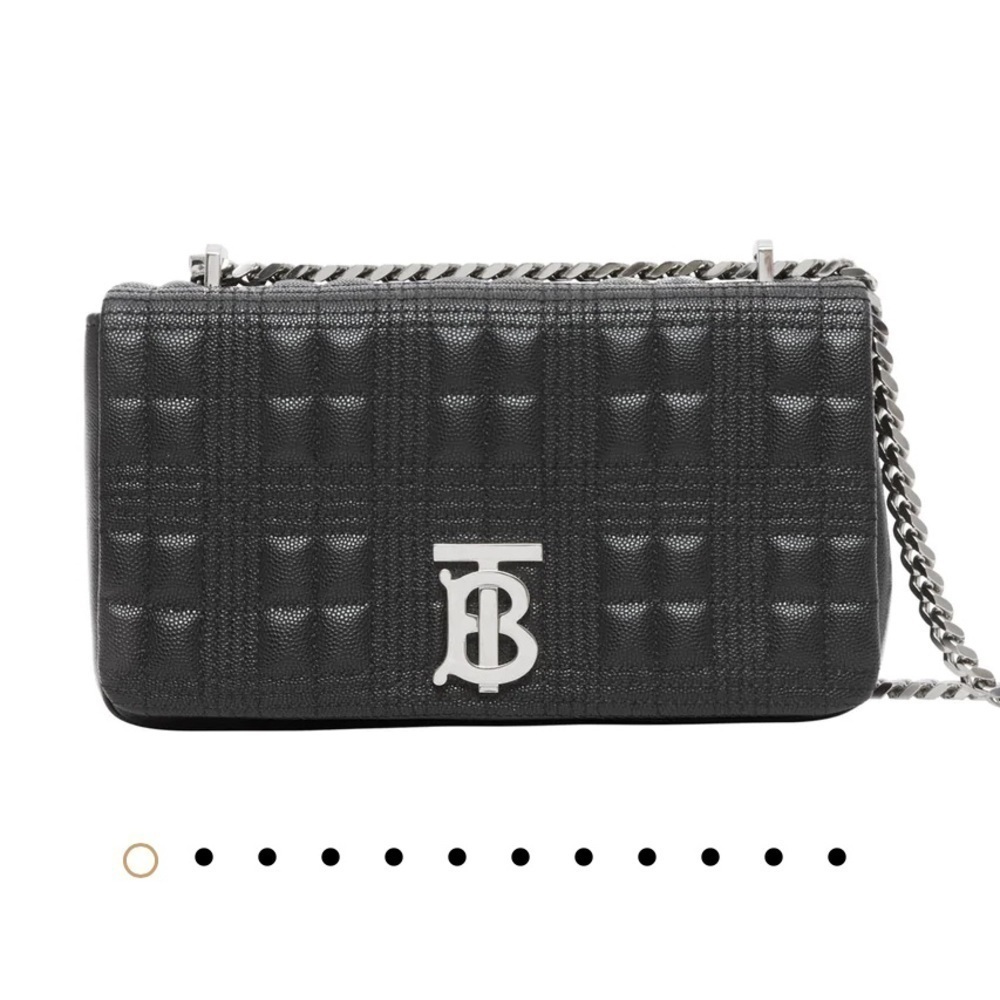 NWT BURBERRY Small Lola Quilted Leather CL Bag Black Silvertone